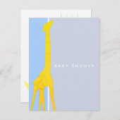Moderne Eenvoudige Giraffe Baby Shower Uitnodiging (Voorkant / Achterkant)