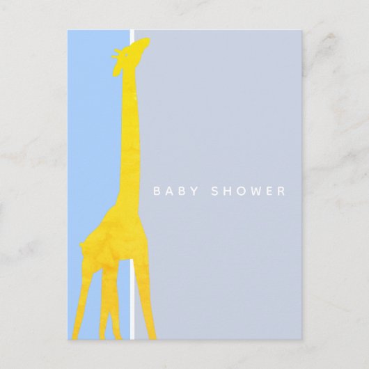 Moderne Eenvoudige Giraffe Baby Shower Uitnodiging (Voorkant)