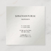 Moderne, eenvoudige glin Trendy Luxury Vierkante Visitekaartje (Achterkant)