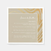 Moderne eenvoudige glitter gouden bruiloft leuke f servet (Voorkant)