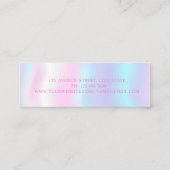 Moderne eenvoudige glitter lips, artiest holografe mini visitekaartje (Achterkant)