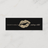 Moderne eenvoudige glitter lips, makende artiest mini visitekaartje (Voorkant)