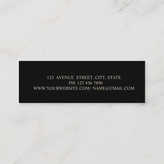 Moderne eenvoudige glitter lips, makende artiest mini visitekaartje (Achterkant)