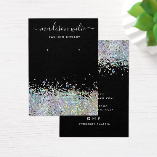 Moderne, eenvoudige glitterjuwelenkaart visitekaartje (Bureau)