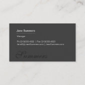 Moderne, eenvoudige Gold Black Visitekaartje (Achterkant)