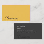 Moderne, eenvoudige Gold Black Visitekaartje (Voorkant / Achterkant)