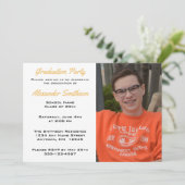 Moderne Eenvoudige Gold Black & White Afstuderen F Kaart (Staand voorkant)