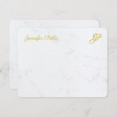 Moderne, eenvoudige Gold Script-gepersonaliseerde Notitiekaartje (Voorkant / Achterkant)
