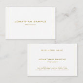 Moderne, eenvoudige Gold Striped Professional Visitekaartje (Voorkant / Achterkant)