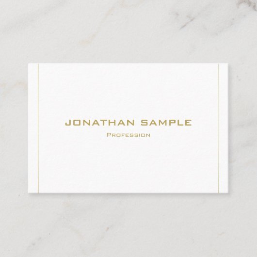 Moderne, eenvoudige Gold Striped Professional Visitekaartje (Voorkant)