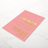 Moderne Eenvoudige Gold Text Pink Engagement Party Folie Uitnodiging