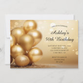 Moderne eenvoudige gouden 50ste verjaardag kaart (Voorkant)