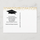 Moderne Eenvoudige Gouden Afstuderen Aankondigingskaart (Achterkant)