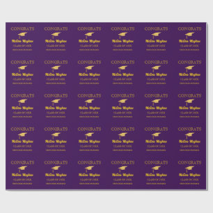 Moderne Eenvoudige Gouden Dop Typografie Grad Fees Cadeaupapier