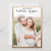 Moderne Eenvoudige Gouden Grens Fotocollage Trouwe Kaart (Voorkant)