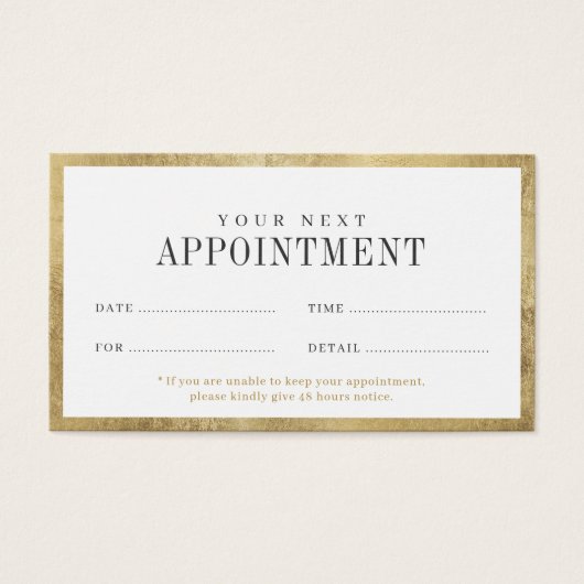 Moderne, eenvoudige gouden grenssalon afspeelkaart visitekaartje (Voorkant)