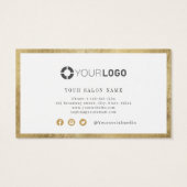 Moderne, eenvoudige gouden grenssalon afspeelkaart visitekaartje (Achterkant)