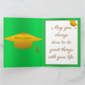 Moderne, eenvoudige, gouden groene kaart (Binnen)