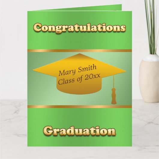 Moderne, eenvoudige, gouden groene kaart (Voorkant)