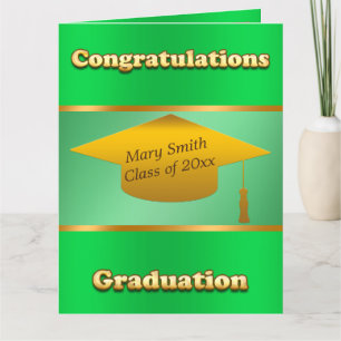 Moderne, eenvoudige, gouden groene kaart