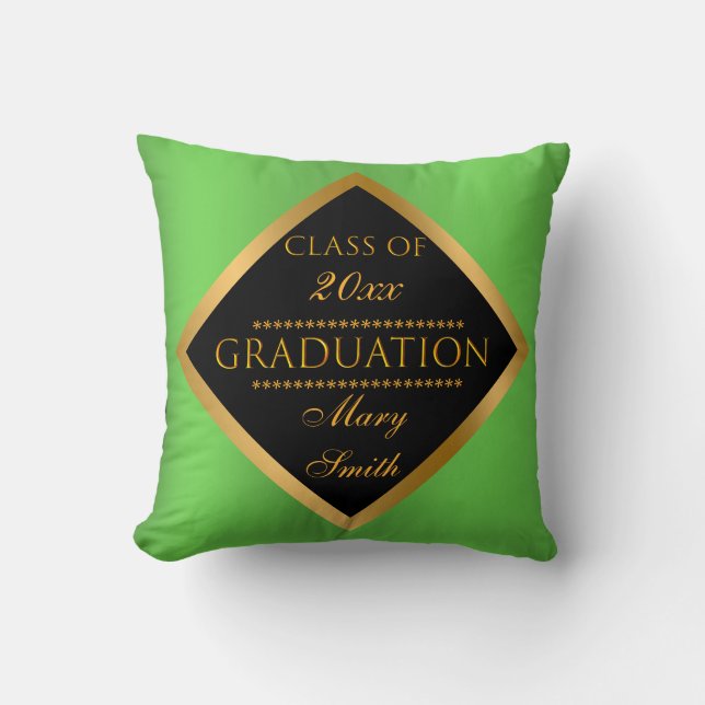 Moderne, eenvoudige, gouden groene kussen (Voorkant)