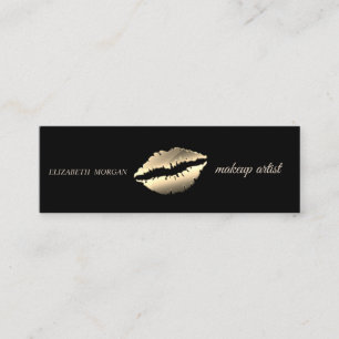 Moderne Eenvoudige Gouden Lippen, Visagist Mini Visitekaartje
