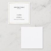 Moderne, eenvoudige gouden look, elegant vierkante visitekaartje (Voorkant / Achterkant)