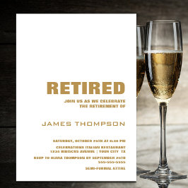 Moderne Eenvoudige Gouden Pensioen Partij Modern Kaart