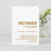 Moderne Eenvoudige Gouden Pensioen Partij Modern Kaart (Staand voorkant)