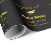 Moderne Eenvoudige Gouden Pet Typografie Afstudeer Cadeaupapier (Rol Hoek)