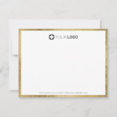 Moderne eenvoudige gouden rand gepersonaliseerde b bedankkaart (Voorkant)