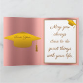 Moderne, eenvoudige, gouden roze kaart (Binnen)