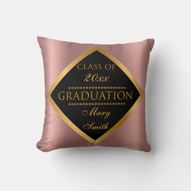 Moderne, eenvoudige, gouden roze kussen (Voorkant)