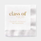 Moderne Eenvoudige Gouden Script Afstudeerfeest Folie Servetten (Voorkant)