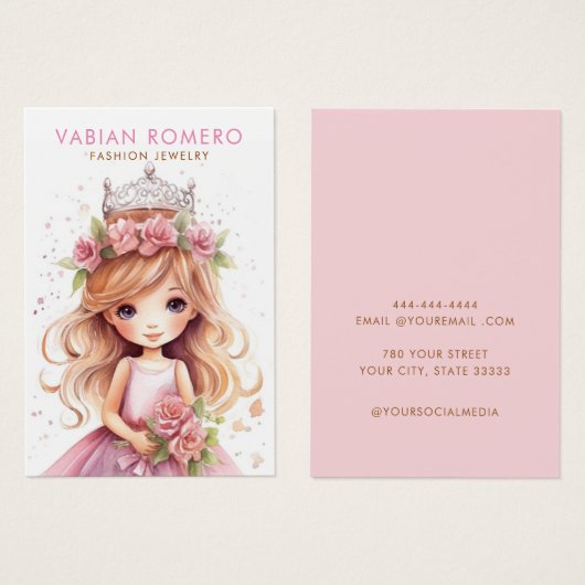 Moderne eenvoudige gouden sieraden oorbel display  visitekaartje (Voorkant /achterkant)