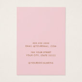 Moderne eenvoudige gouden sieraden oorbel display  visitekaartje (Achterkant)