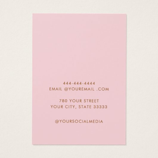 Moderne eenvoudige gouden sieraden oorbel display  visitekaartje (Achterkant)