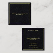 Moderne Eenvoudige Gouden Tekst Elegante Premium Z Vierkante Visitekaartje (Voorkant / Achterkant)