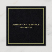 Moderne Eenvoudige Gouden Tekst Elegante Premium Z Vierkante Visitekaartje (Voorkant)