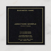 Moderne Eenvoudige Gouden Tekst Elegante Premium Z Vierkante Visitekaartje (Achterkant)