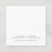 Moderne, eenvoudige, gouden witte Sjabloon voor de Vierkante Visitekaartje (Achterkant)