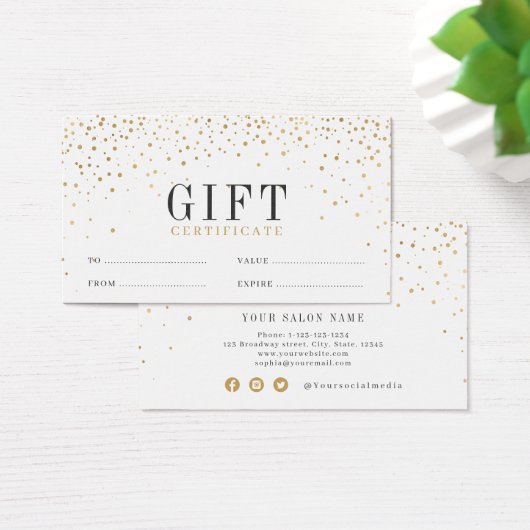 Moderne, eenvoudige goudglitterindustrie visitekaartje (Bureau)