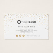 Moderne, eenvoudige goudglitterindustrie visitekaartje (Achterkant)