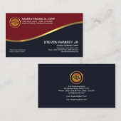 Moderne, eenvoudige goudgolfforexhandelaar visitekaartje (Voorkant / Achterkant)