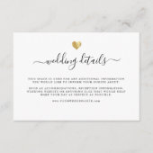 Moderne, eenvoudige goudhartbruiloft - details informatiekaartje (Voorkant)