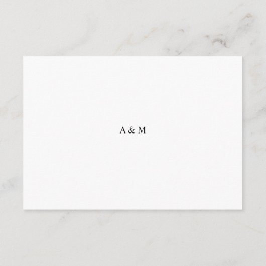 Moderne, eenvoudige goudhartbruiloft - details informatiekaartje (Achterkant)