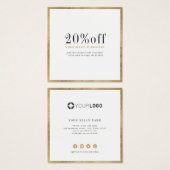 Moderne, eenvoudige goudprijs voor zakelijke korti vierkante visitekaartjes (Voorkant /achterkant)