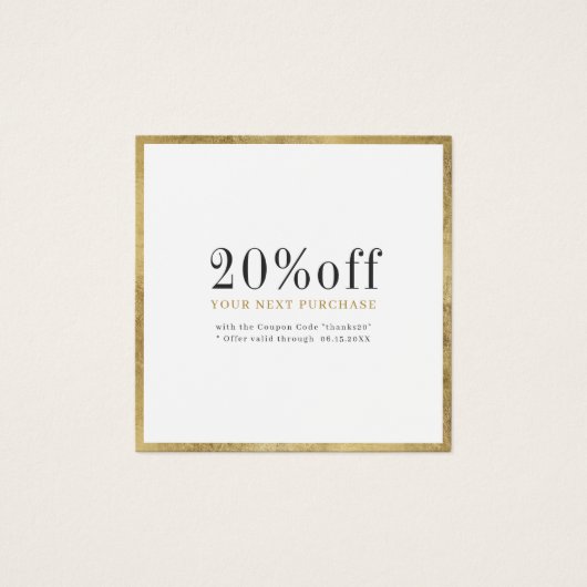 Moderne, eenvoudige goudprijs voor zakelijke korti vierkante visitekaartjes (Voorkant)