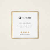 Moderne, eenvoudige goudprijs voor zakelijke korti vierkante visitekaartjes (Achterkant)