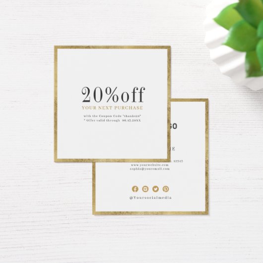 Moderne, eenvoudige goudprijs voor zakelijke korti vierkante visitekaartjes (Bureau)